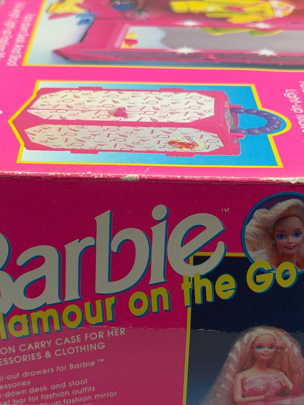 Vintage Barbie Glamour On The Go Carry Case Hot Pink - Tested - Picture 6 of 16